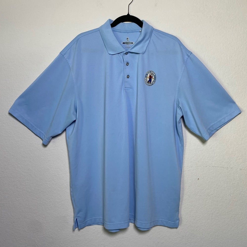 Putterboy Performance 2014 US Open Pinehurst‎ No 2 Golf Polo Shirt Mens XL Blue